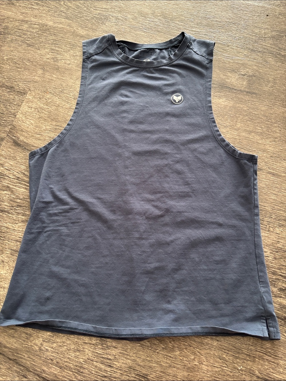Women's Sleeveless Muscle Tee - Navy with Small Logo